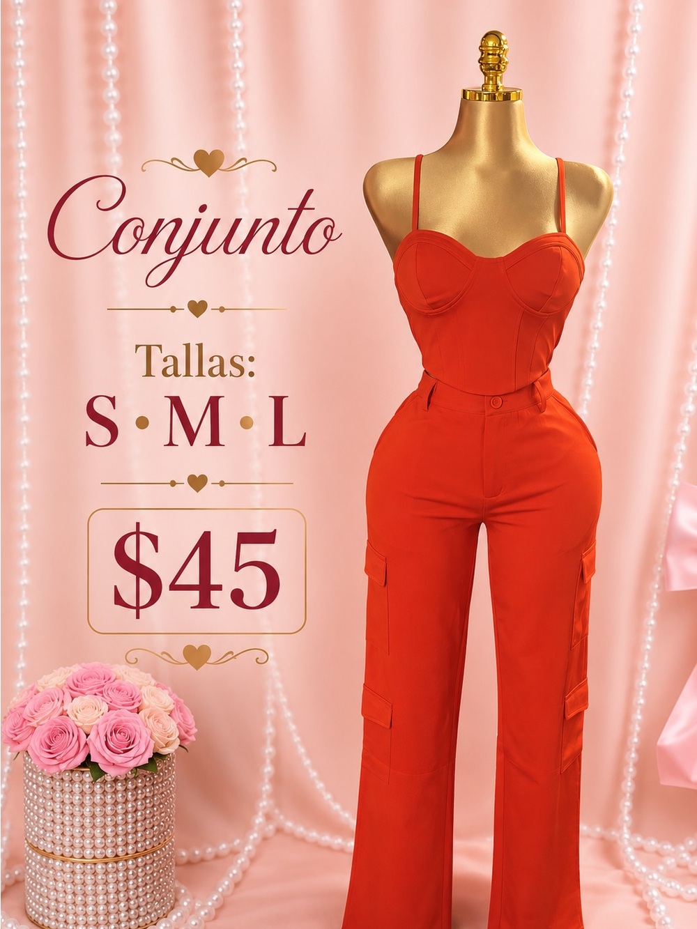 Women's Red Two-Piece Set    S/M/L